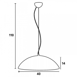 Φωτιστικό μονόφωτο Plexiglass μπλε σατινέ Ε27 Φ40cm