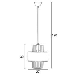 Φωτιστικό μονόφωτο μέταλλο/ρατάν Ε27 Φ27x30/120cm