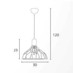 Φωτιστικό μονόφωτο μέταλλο μαύρο Ε27 Φ30x23/120cm