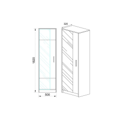 Astra Ντουλάπα ρούχων μονόφυλη χρώμα sonoma-λευκό 50x32x182 cm