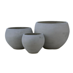 FLOWER POT-5 Σετ 3 τεμαχίων Γκρι ΤσιμέντοCement Φ32x26 / Φ43x32 / Φ55x40cm