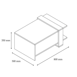 Cave Τραπέζι σαλονιού χρώμα καρυδί-λευκό 80x50x35 cm