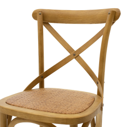 Reid Σκαμπώ μπαρ ξύλινο χρώμα sonoma-έδρα καφέ rattan 45x52x116 cm