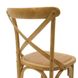 Reid Σκαμπώ μπαρ ξύλινο χρώμα sonoma-έδρα καφέ rattan 45x52x116 cm