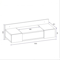 Tabia Τουαλέτα κρεμαστή με καθρέπτη λευκό 100x39x33cm