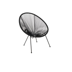 ACAPULCO ΠΟΛ.ΜΕΤΑΛ.ΜΑΥΡΗ PLASTIC RATTAN ΜΑΥΡΟ 73X79X86