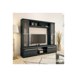 Chico TV Σύνθετο σαλονιού (Εσωτ. 120x95εκ ύψος) χρώμα ebony oak 180,5x40x158εκ