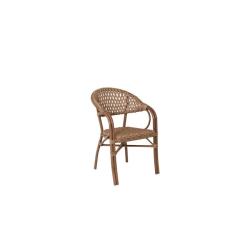 VEGERA RATTAN ΠΟΛΥΘΡΟΝΑ DINING ΑΛΟΥΜΙΝΙΟ & WICKER ΦΥΣΙΚΟ 56x60x84cm