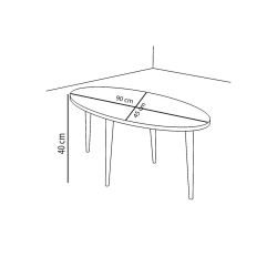 Barton Τραπέζι σαλονιού λευκό-καφέ 90x45x40cm