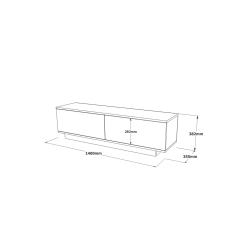 Έπιπλο τηλεόρασης Zoeva γκρι cemento 140x35,5x38εκ