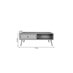 Τραπέζι σαλονιού Oslo pakoworld φυσικό 110x59x41,5εκ