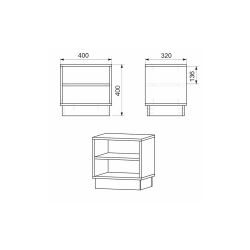 Κομοδίνο Mason pakoworld sonoma-λευκό 40x32x40εκ