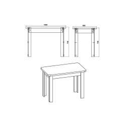 Τραπέζι Celeste pakoworld sonoma 100x60x73.5εκ