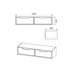 Κονσόλα-τουαλέτα Alberto pakoworld κρεμαστή καρυδί 100x32.5x22εκ