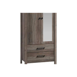 Ντουλάπα ρούχων Tara pakoworld δίφυλλη καθρέπτης rustic oak 84.5x52x193εκ