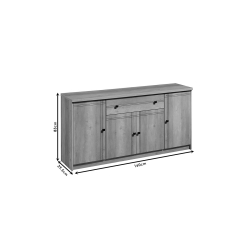 Libby Μπουφές MDF φυσικό 160x39.5x83εκ