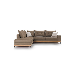 Luxury II Γωνιακός καναπές δεξιά γωνία ύφασμα mocha-cream 290x235x95cm