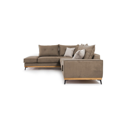 Luxury II Γωνιακός καναπές δεξιά γωνία ύφασμα mocha-cream 290x235x95cm