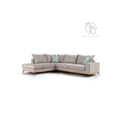 Luxury II Γωνιακός καναπές δεξιά γωνία ύφασμα elephant-ciel 290x235x95cm