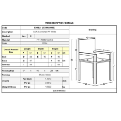 LORA Πολυθρόνα PP Άσπρο 58x60x86cm