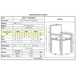 LORA Πολυθρόνα PP Καφέ Σκούρο 58x60x86cm