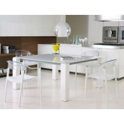 Πολυθρόνα Πολυπροπυλενίου Ακρυλική Carmen White Clear 55X51X80εκ.