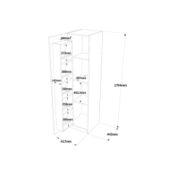 Ντουλάπι κουζίνας Classer pakoworld λευκό 42x44x176εκ