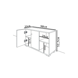 Έπιπλο εισόδου Deril pakoworld λευκό-sonoma 90x33x52.5εκ