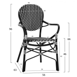 ΠΟΛΥΘΡΟΝΑ ΑΛΟΥΜΙΝΙΟΥ BAMBOO LOOK ΜΕ ΜΑΥΡΟ ΛΕΥΚΟ WICKER 56X63X96Y εκ.