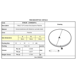 CONTR.SLIQ SUPR ΕΠΙΦ.ΤΡΑΠΕΖΙΟΥ PALADINA Φ 60cm/16mm