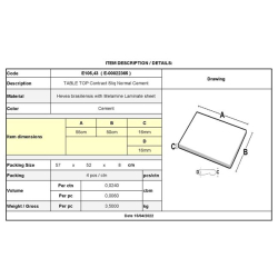 CONTRACT SLIQ ΕΠΙΦ.ΤΡΑΠΕΖΙΟΥ CEMENT 50x55cm/16mm