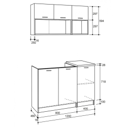 ΣΥΝΘΕΣΗ ΚΟΥΖΙΝΑΣ NIKLAUS ΜΕΛΑΜΙΝΗ SONAMA-ΛΕΥΚΟ HM2438 46-29,2x120 εκ.