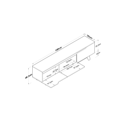 Έπιπλο τηλεόρασης Kasandra pakoworld μαύρο μαρμάρου-καρυδί180x35x48.3εκ