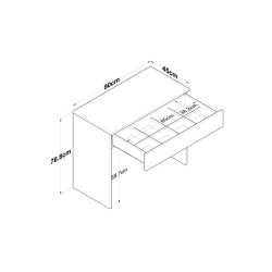 Τουαλέτα Artemisia pakoworld λευκό μελαμίνη 90x45x76.8εκ